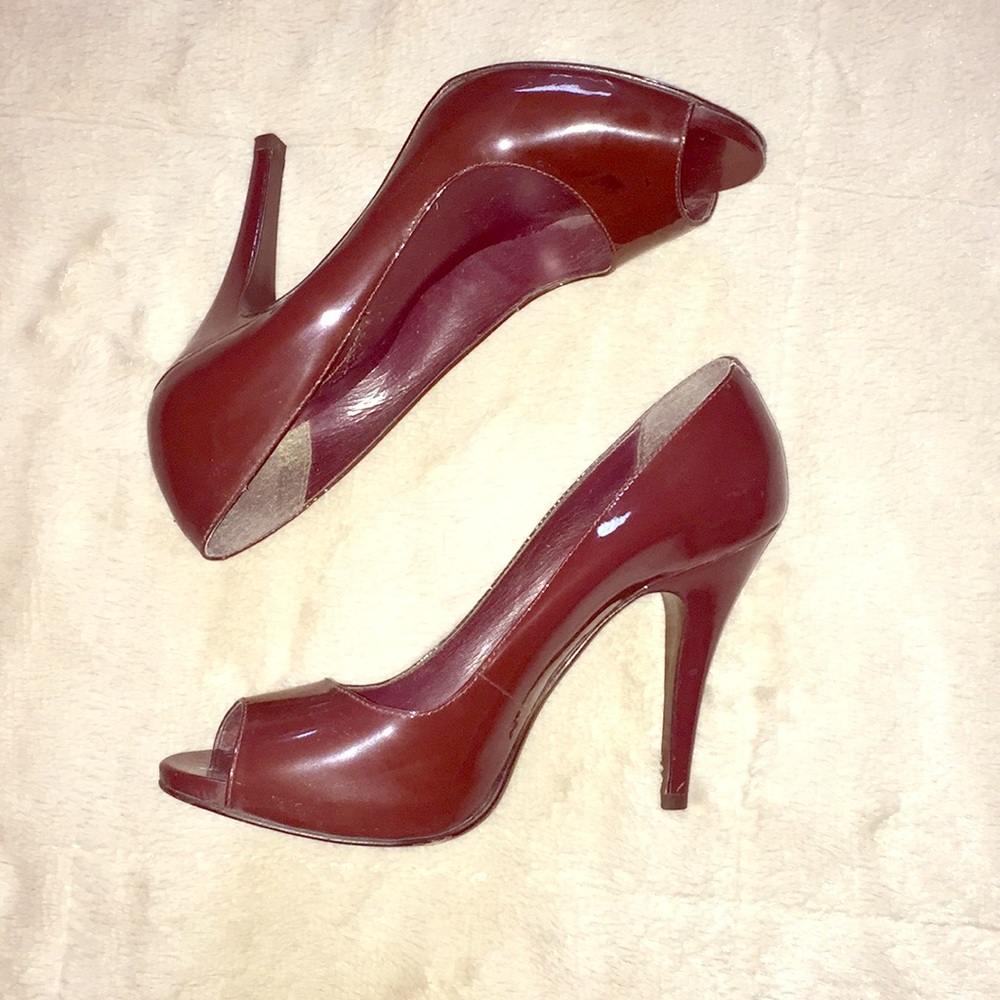 ALDO Leather dark maroon stiletto heels